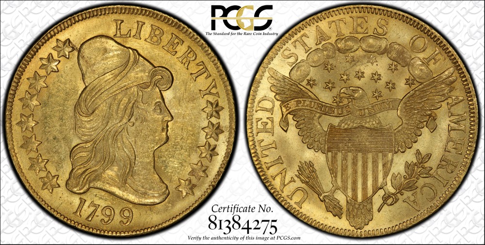 Paragon Numismatics - Gold Coins - 1799 $10.00 Draped Bust Heraldic Eagle