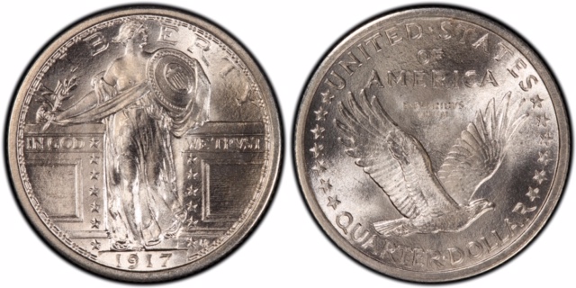 Paragon Numismatics - Quarter Coin - 1917 Type One Standing Liberty Quarter 